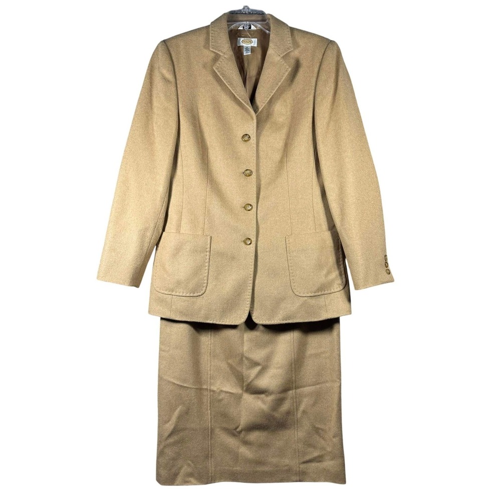 Talbots Skirt Suit Camel Tan 100% Pure Camel Hair Made in Italy Womens 10